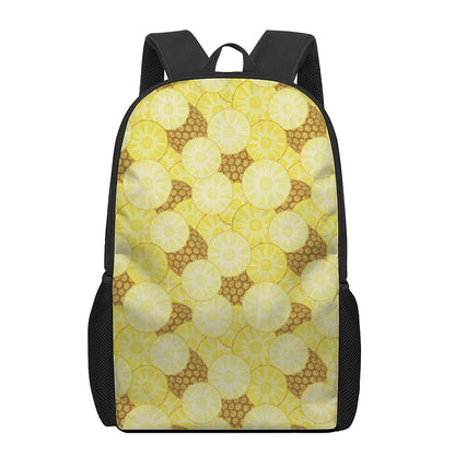 Pineapple Slices Pattern Print 17 Inch Backpack