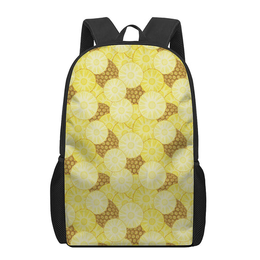 Pineapple Slices Pattern Print 17 Inch Backpack