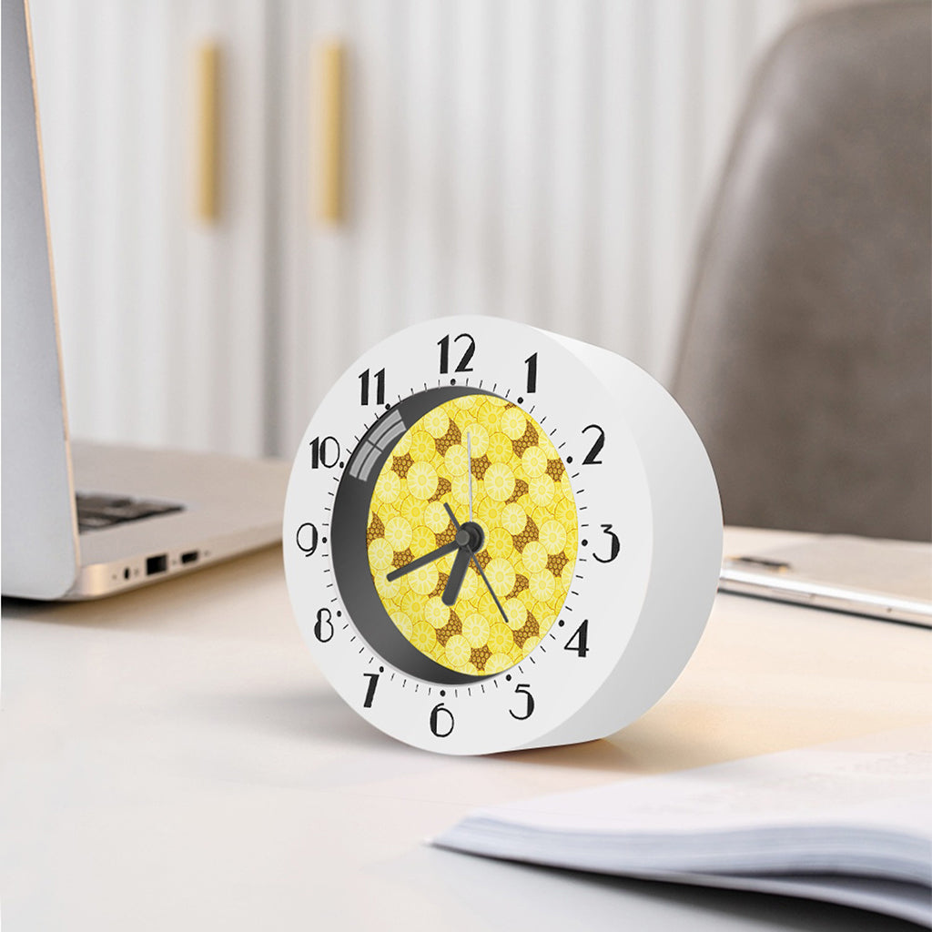 Pineapple Slices Pattern Print Alarm Clock