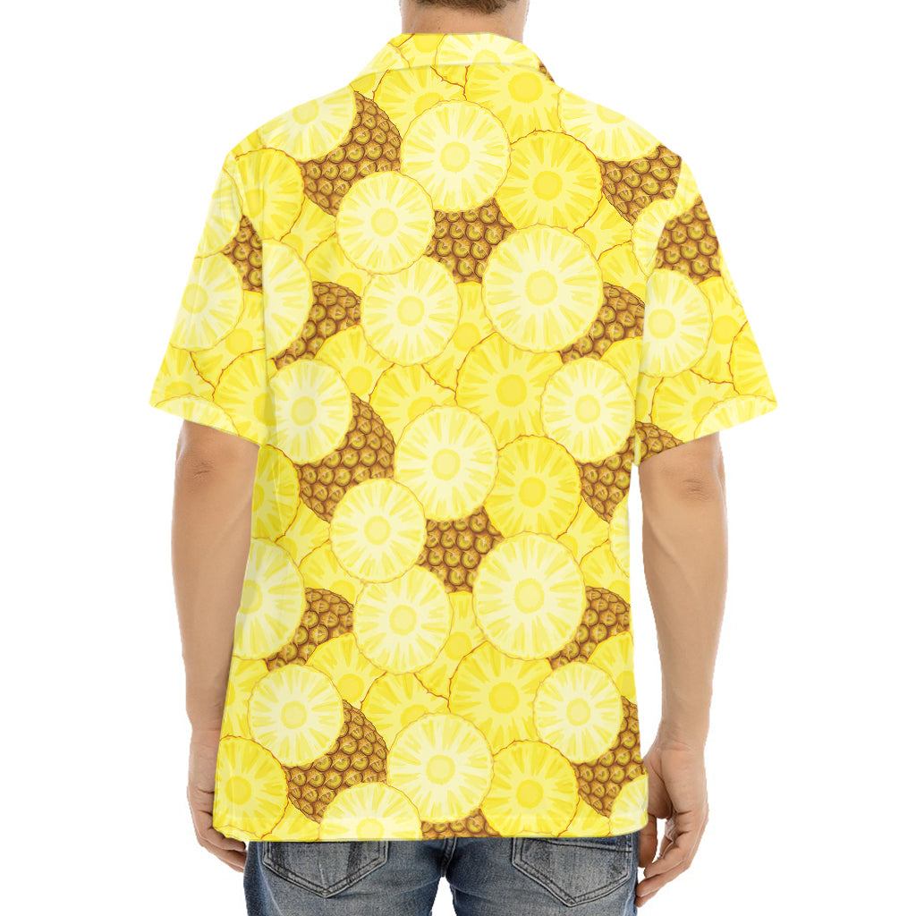 Pineapple Slices Pattern Print Aloha Shirt