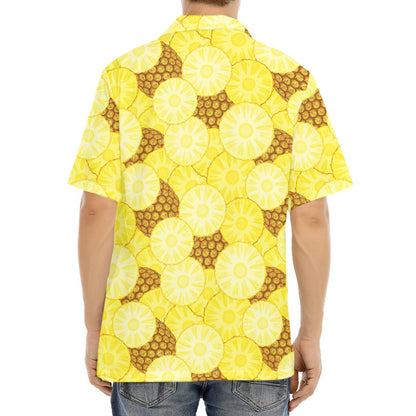 Pineapple Slices Pattern Print Aloha Shirt