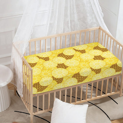 Pineapple Slices Pattern Print Baby Crib Sheet