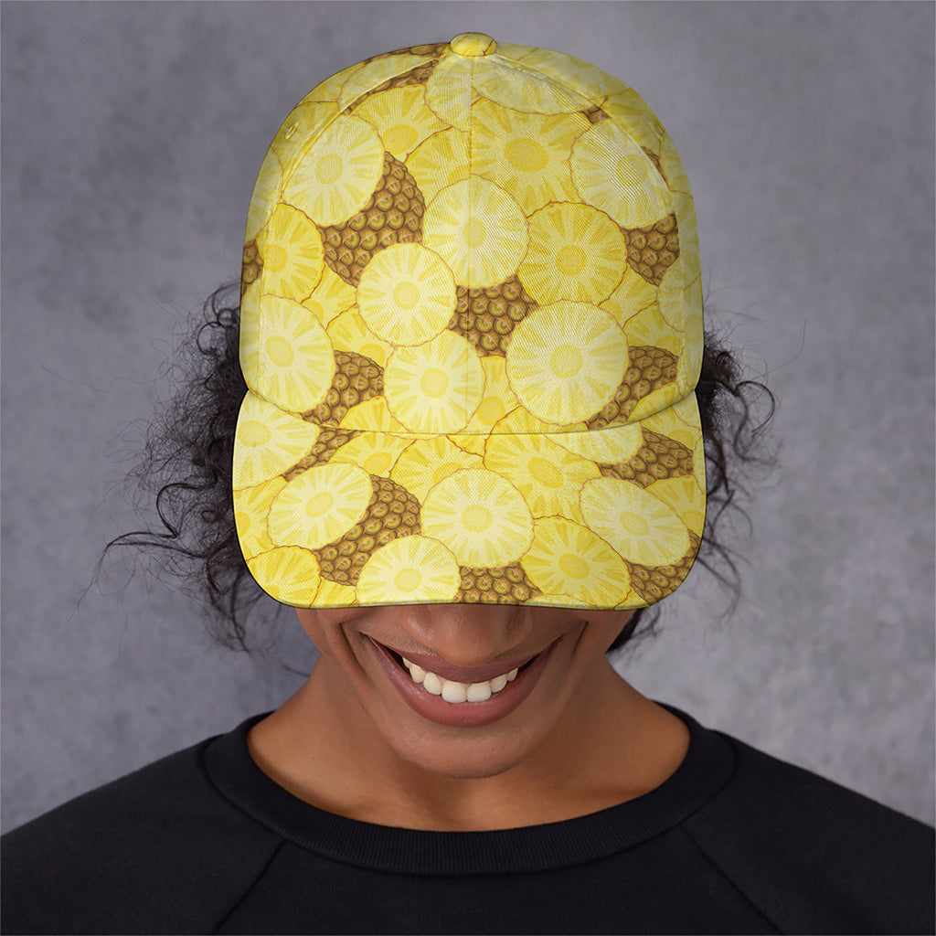 Pineapple Slices Pattern Print Baseball Cap