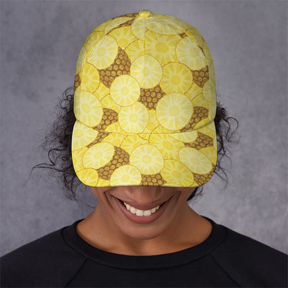 Pineapple Slices Pattern Print Baseball Cap