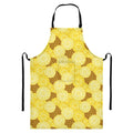 Pineapple Slices Pattern Print Bib Apron With Pocket