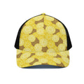 Pineapple Slices Pattern Print Black Mesh Trucker Hat