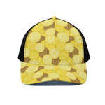 Pineapple Slices Pattern Print Black Mesh Trucker Cap