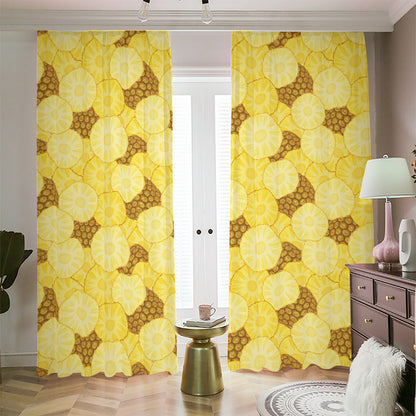 Pineapple Slices Pattern Print Blackout Pencil Pleat Curtains