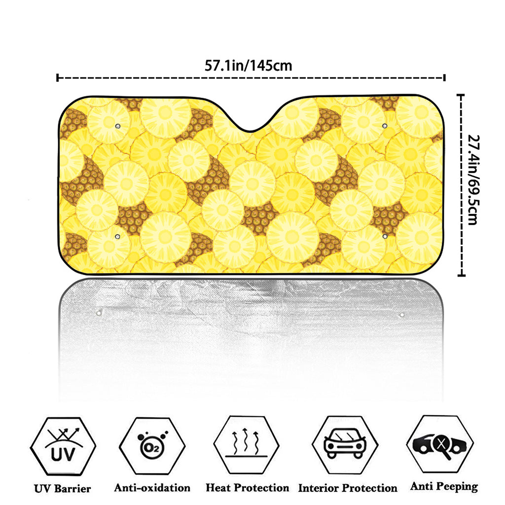 Pineapple Slices Pattern Print Car Windshield Sun Shade
