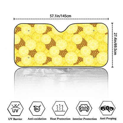 Pineapple Slices Pattern Print Car Windshield Sun Shade