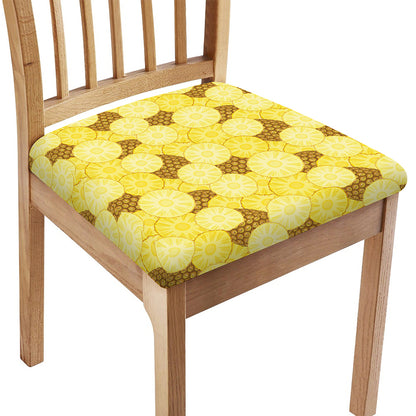 Pineapple Slices Pattern Print Chair Cushion Cover