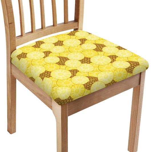 Pineapple Slices Pattern Print Chair Cushion Cover