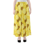 Pineapple Slices Pattern Print Chiffon Maxi Skirt