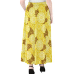 Pineapple Slices Pattern Print Chiffon Maxi Skirt