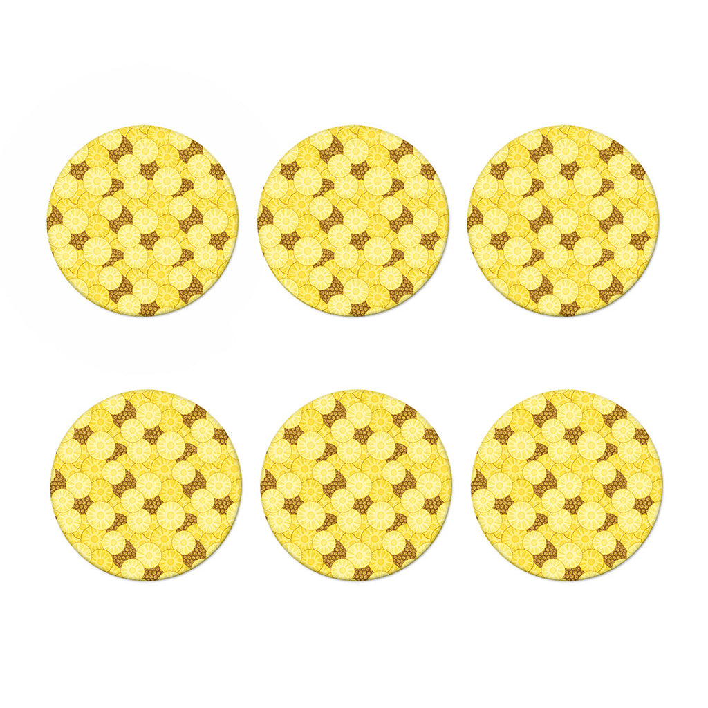 Pineapple Slices Pattern Print Coaster Set