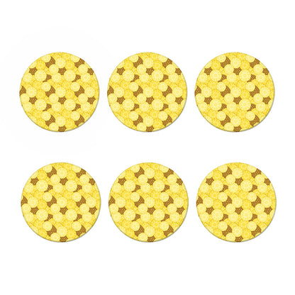Pineapple Slices Pattern Print Coaster Set