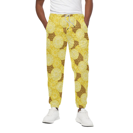 Pineapple Slices Pattern Print Cotton Pants