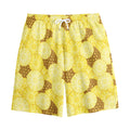 Pineapple Slices Pattern Print Cotton Shorts