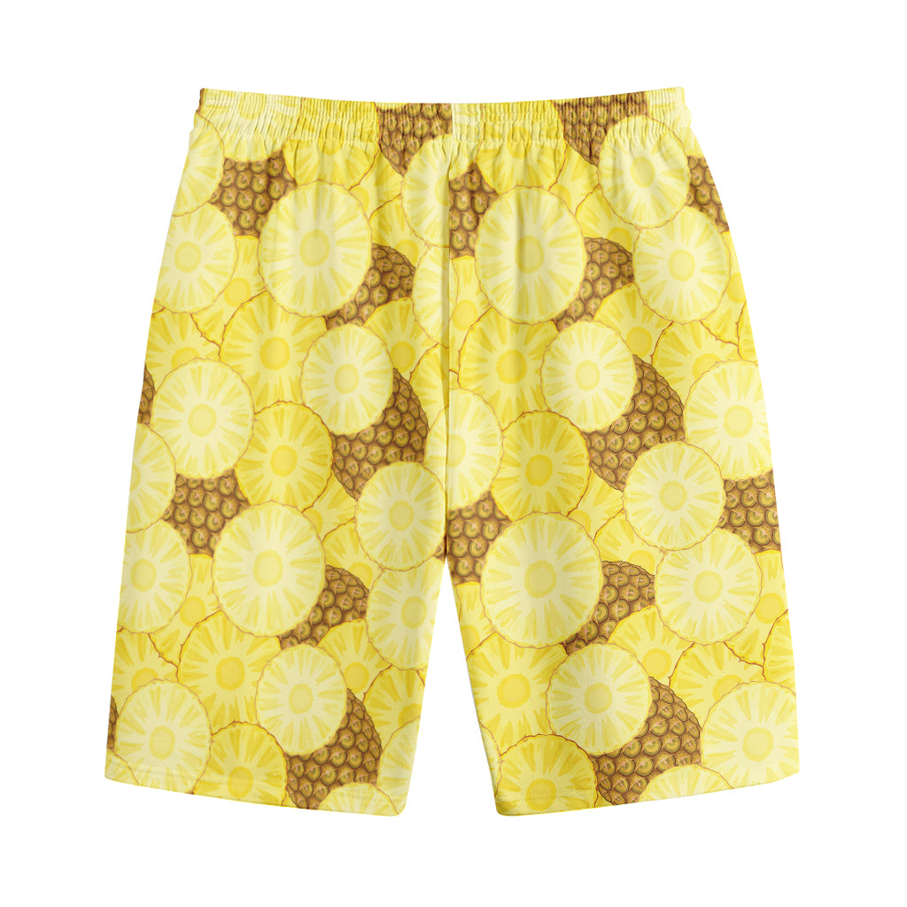 Pineapple Slices Pattern Print Cotton Shorts