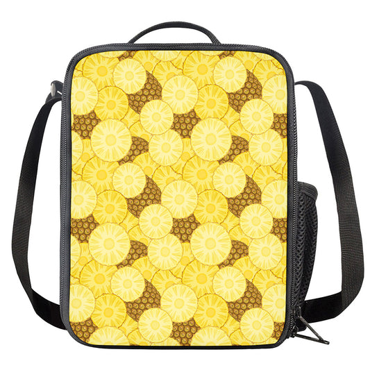 Pineapple Slices Pattern Print Crossbody Lunch Bag