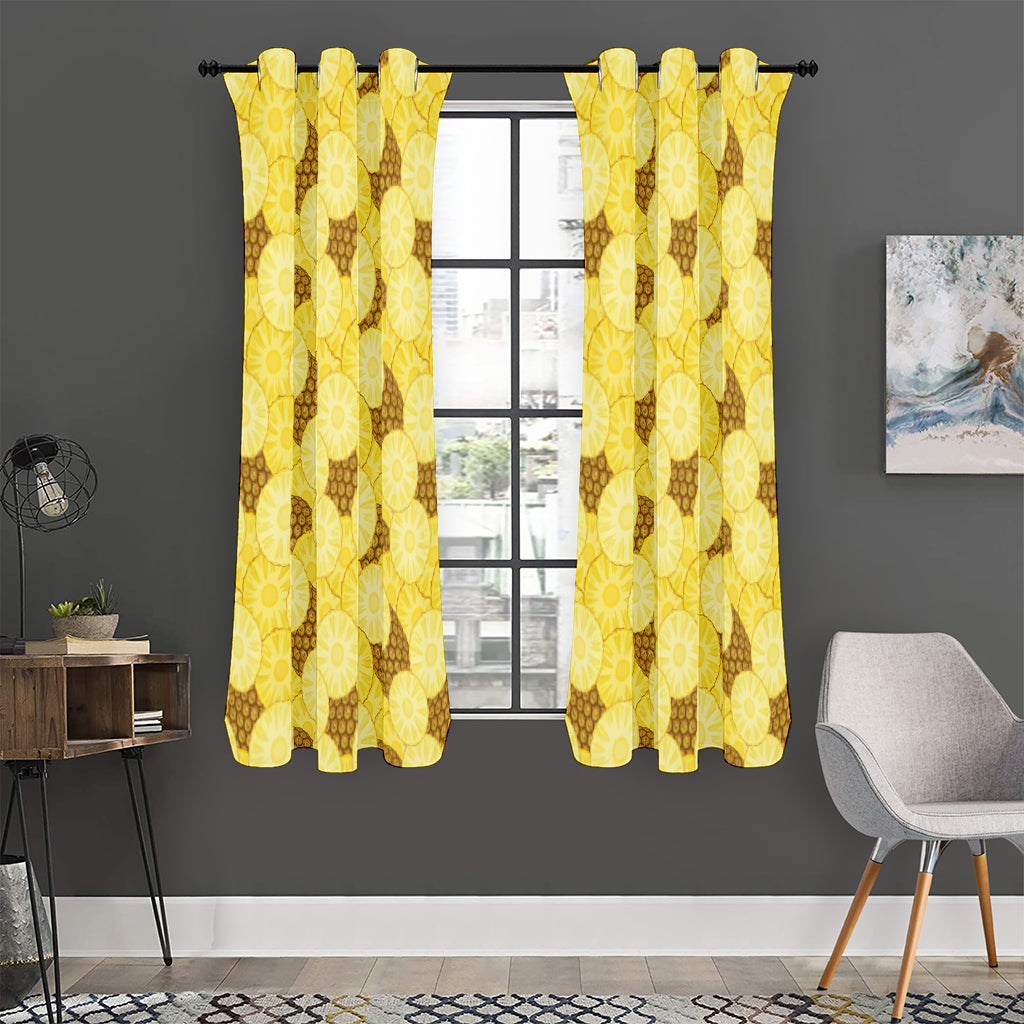 Pineapple Slices Pattern Print Curtain