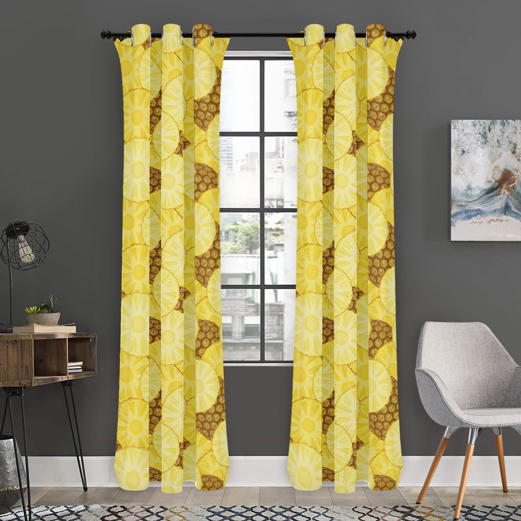 Pineapple Slices Pattern Print Curtain