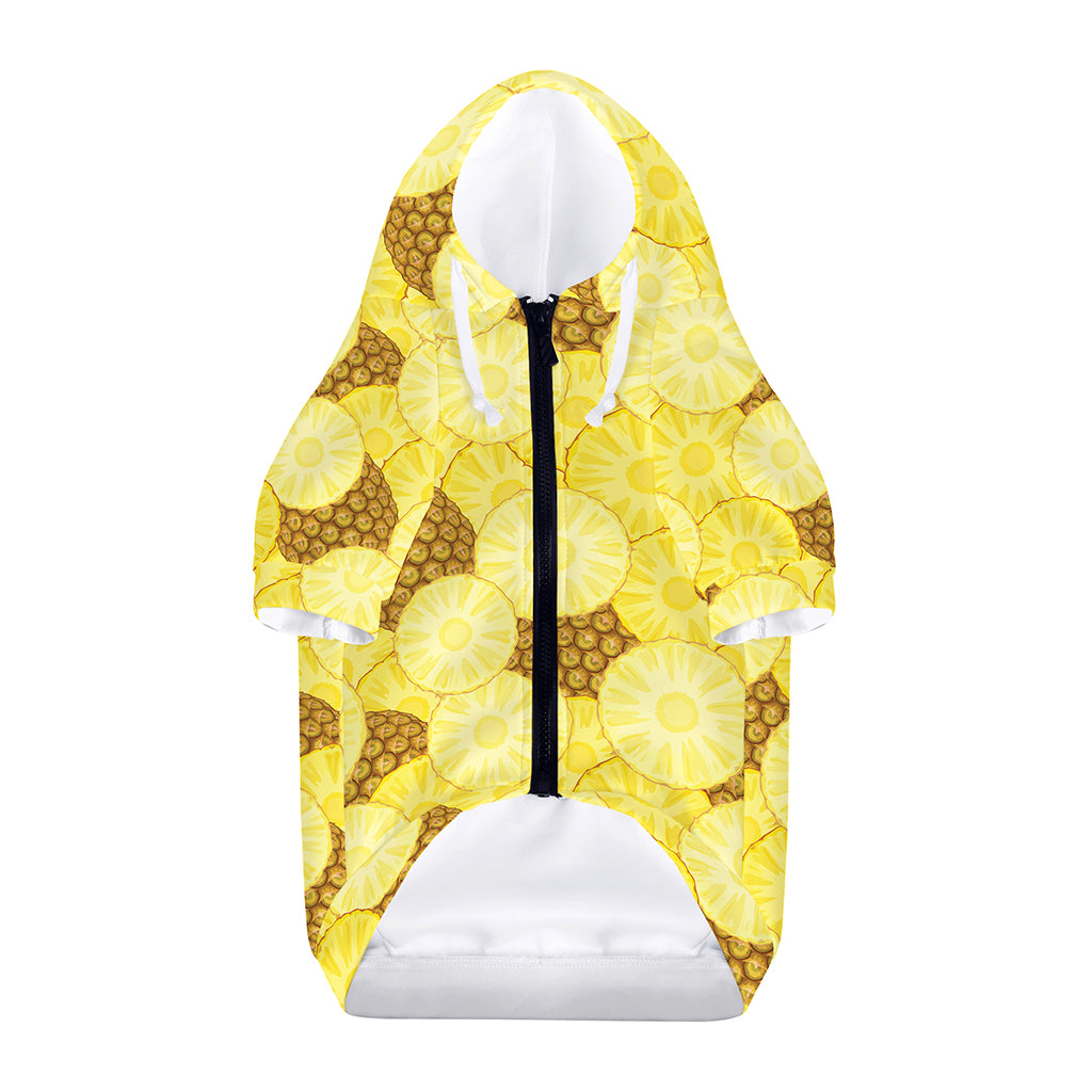 Pineapple Slices Pattern Print Dog Zip Up Hoodie