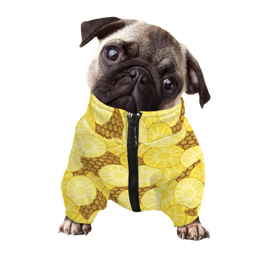 Pineapple Slices Pattern Print Dog Zip Up Jacket