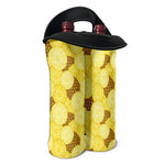 Pineapple Slices Pattern Print Double Neoprene Wine Tote