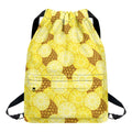 Pineapple Slices Pattern Print Drawstring Backpack