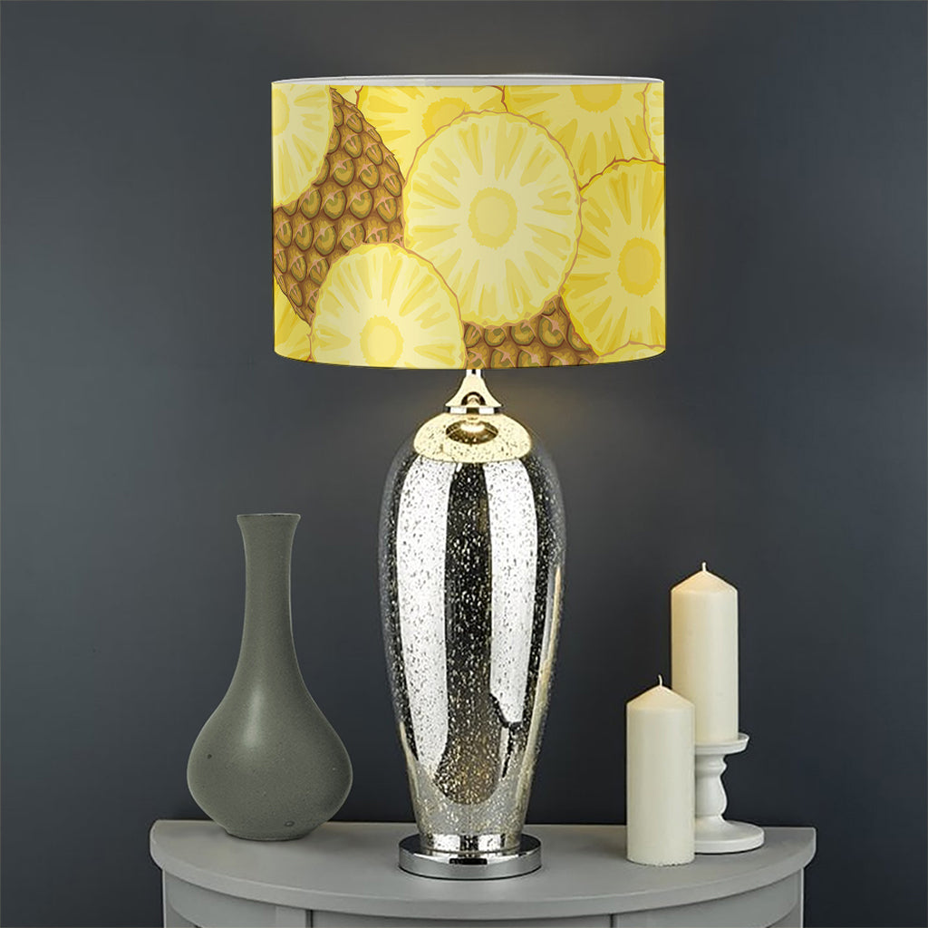 Pineapple Slices Pattern Print Drum Lamp Shade