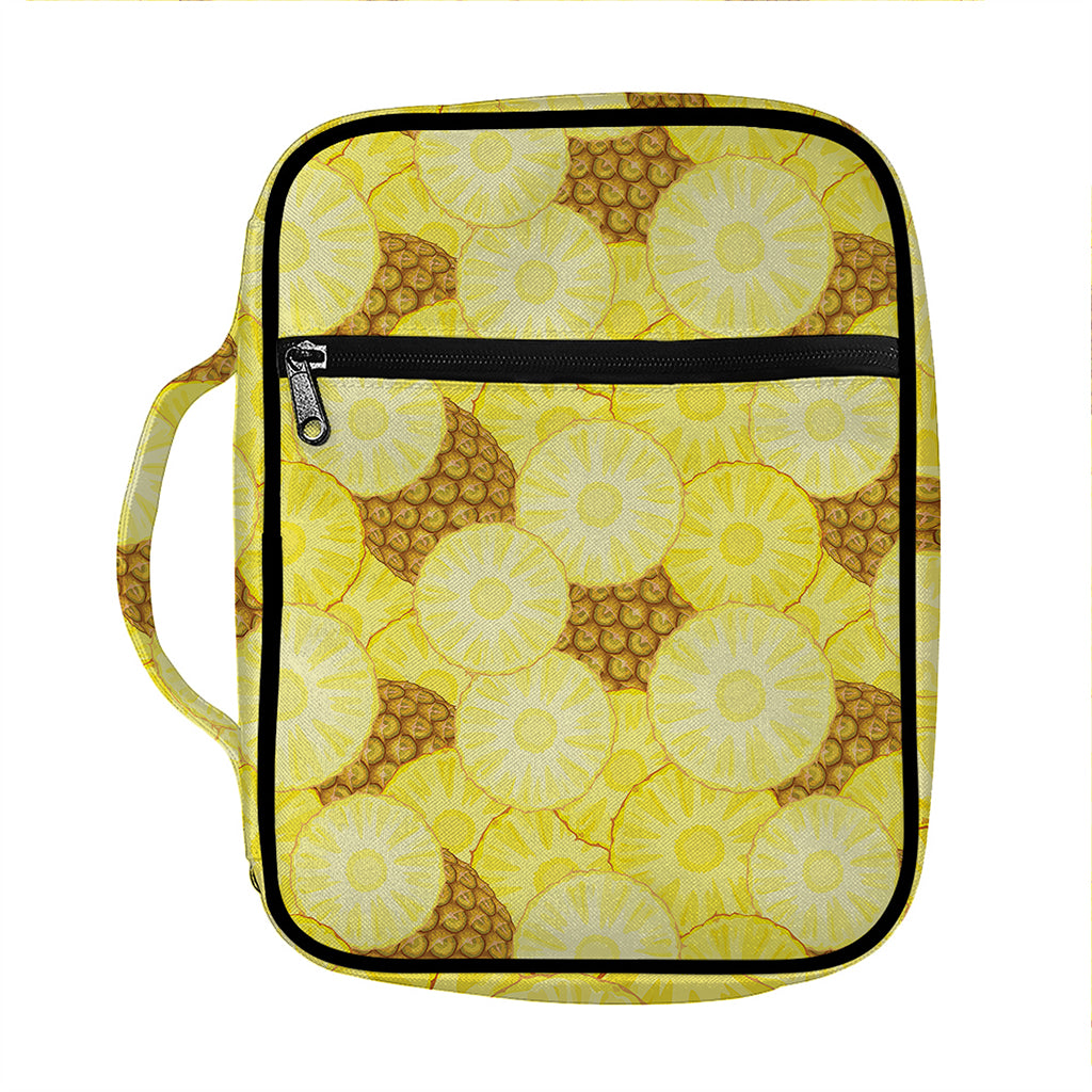 Pineapple Slices Pattern Print Front Pocket Bible Bag
