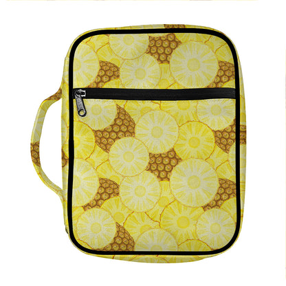 Pineapple Slices Pattern Print Front Pocket Bible Bag