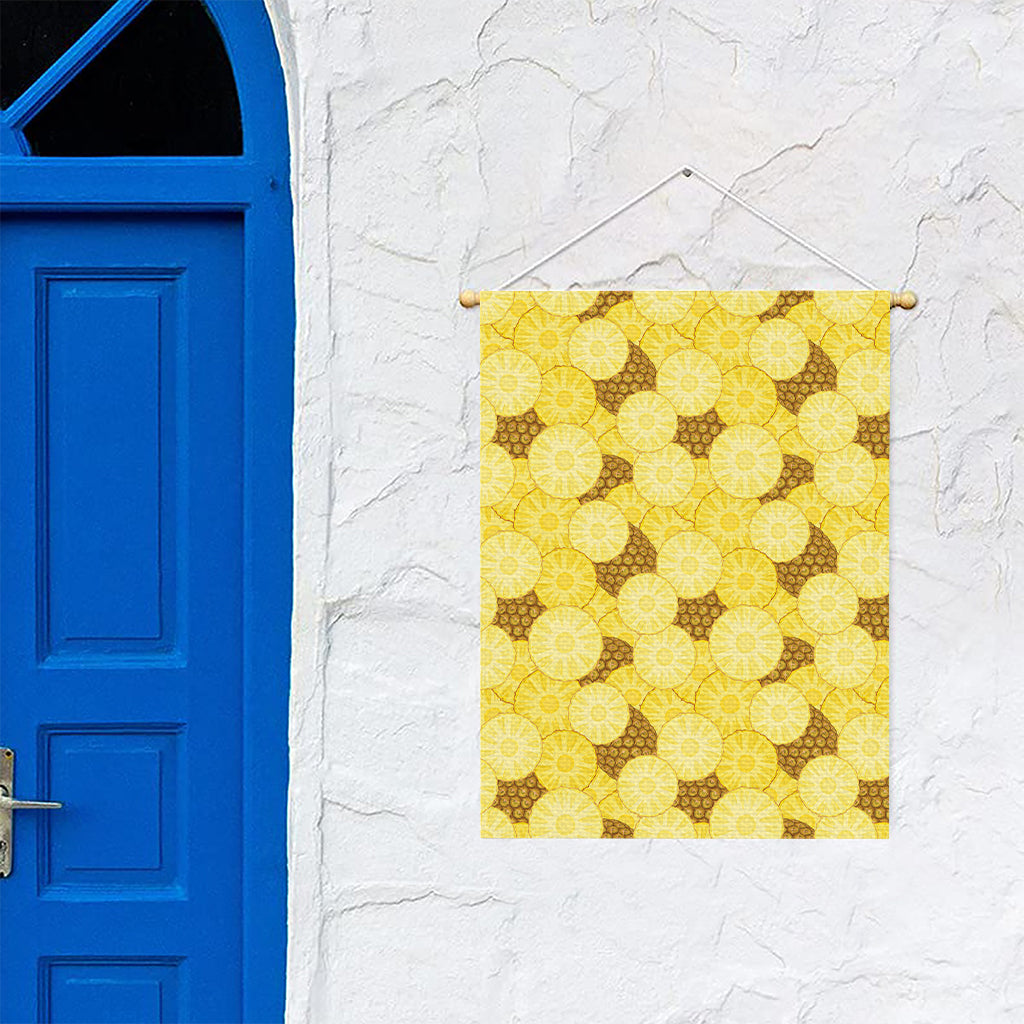 Pineapple Slices Pattern Print Garden Flag