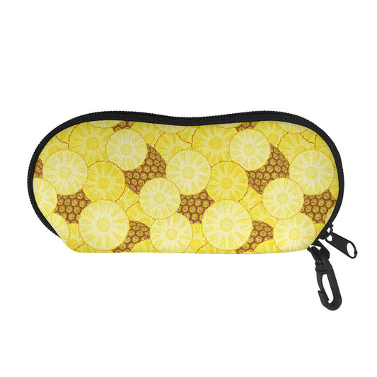 Pineapple Slices Pattern Print Glasses Case
