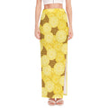 Pineapple Slices Pattern Print High Slit Maxi Skirt