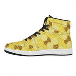 Pineapple Slices Pattern Print High Top Leather Sneakers