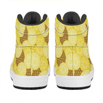 Pineapple Slices Pattern Print High Top Leather Sneakers
