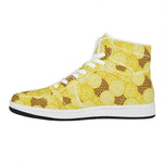 Pineapple Slices Pattern Print High Top Leather Sneakers