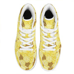 Pineapple Slices Pattern Print High Top Leather Sneakers