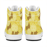Pineapple Slices Pattern Print High Top Leather Sneakers