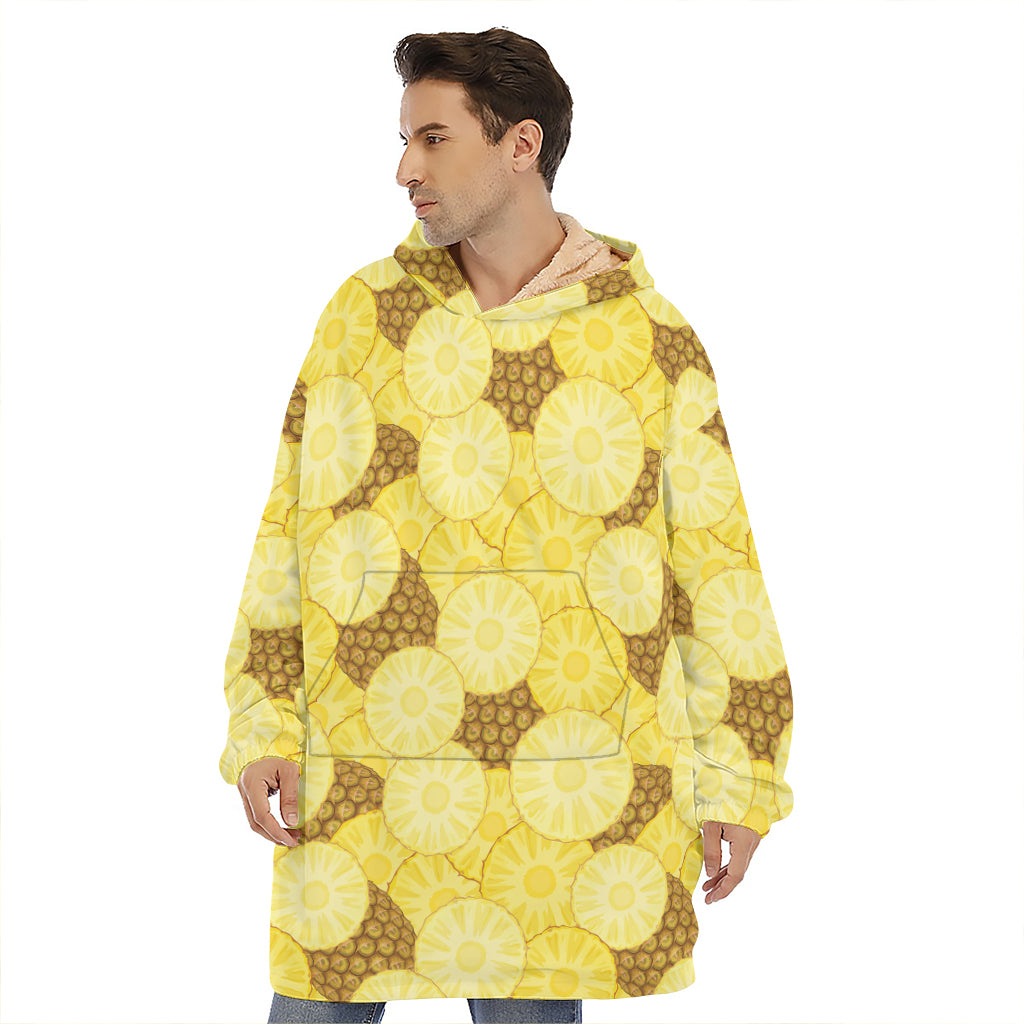Pineapple Slices Pattern Print Hoodie Blanket