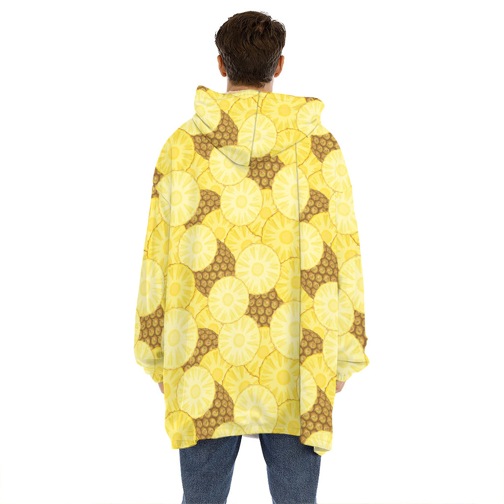Pineapple Slices Pattern Print Hoodie Blanket