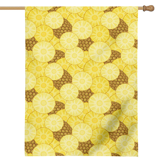Pineapple Slices Pattern Print House Flag