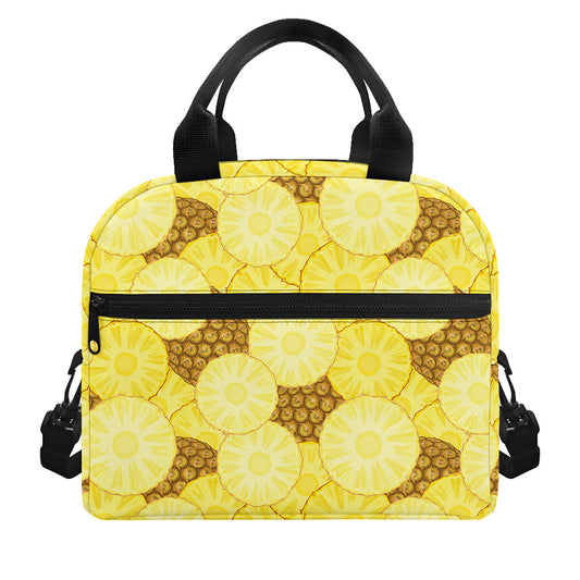 Pineapple Slices Pattern Print Insulated Lunch Bag