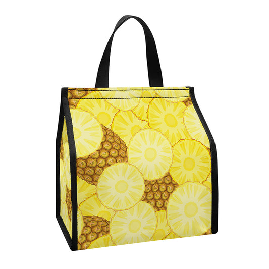 Pineapple Slices Pattern Print Insulated Lunch Tote