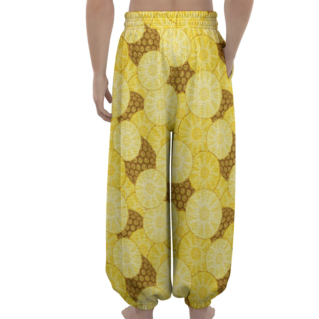 Pineapple Slices Pattern Print Lantern Pants
