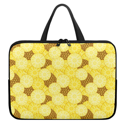 Pineapple Slices Pattern Print Laptop Sleeve With Handle