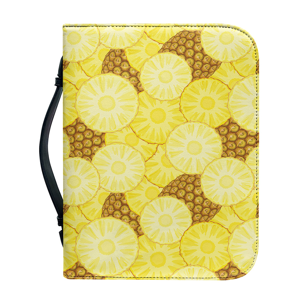 Pineapple Slices Pattern Print Leather Bible Cover