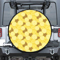 Pineapple Slices Pattern Print Leather Spare Tire Cover